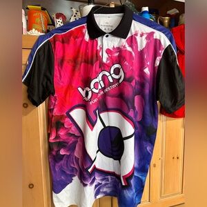 BANG ENERGY Black collar Polo Shirt with Bold Design